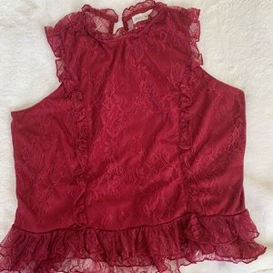 Top. Women’s Sleeveless Burgundy Top/ Blouse